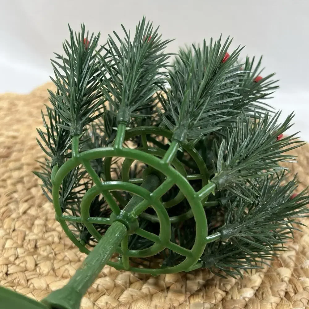 Vintage Mid Century Table Decoration SMALL Christmas Tree RED TIP BERRY 12” Mini